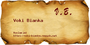 Voki Bianka névjegykártya